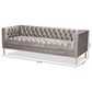 Baxton Studio Zanetta Stationary Sofa in Gray Velvet, , large