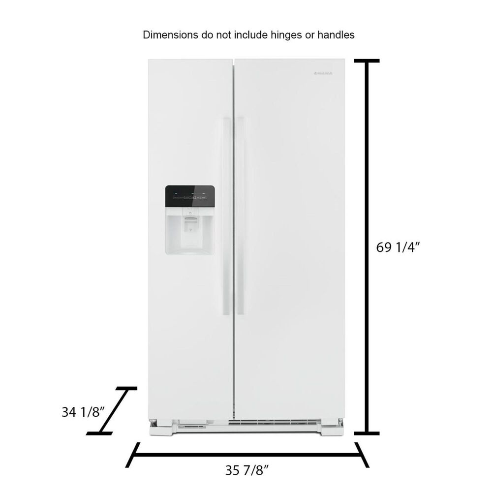 Amana 24.6 Cu. Ft. 35.5&quot; Side-by-Side Refrigerator with Dual Pad External Ice and Water Dispenser in White, , large