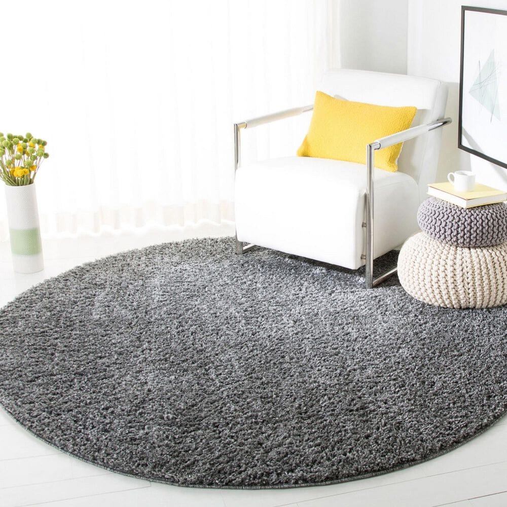 Safavieh August Shag AUG900F 8&#39;6&quot; Round Grey Area Rug, , large