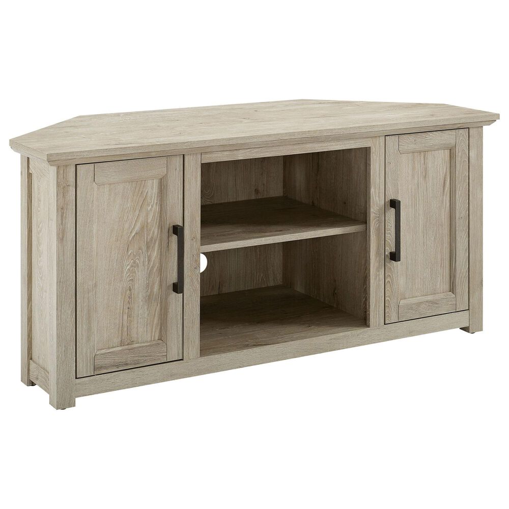 Crosley Furniture Camden 48" Corner TV Stand in Frosted Oak, , large