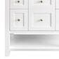 James Martin Vanities Breckenridge 36" Single Bathroom Vanity in Bright White with 3 cm Carrara White Marble Top and Rectangular Sink, , large