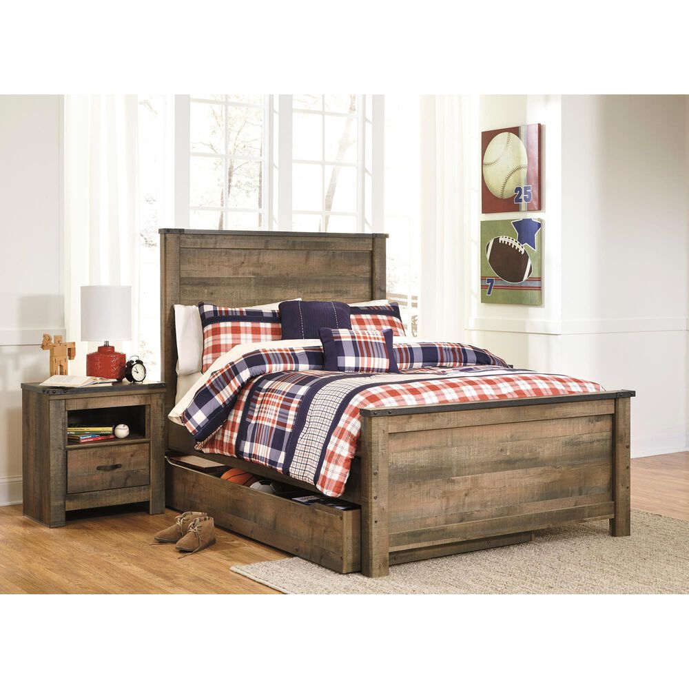 Ashley Trinell 1 Drawer Nightstand in Brown with 2 USB Type C Ports, , large