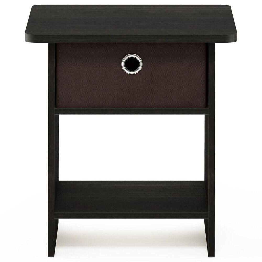 HOMLUX 1-Drawer Modern Nightstand with Open Shelf in Espresso, , large