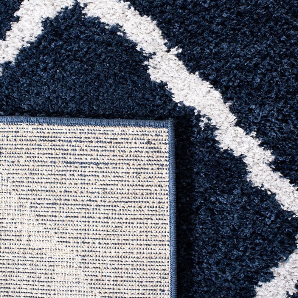 Safavieh August Shag 4&#39;5&quot; x 6&#39;5&quot; Navy and Ivory Area Rug, , large