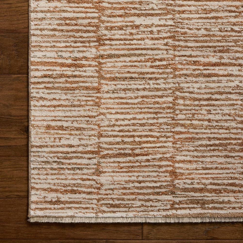 Loloi Nellie Terracotta and Ivory 5&#39;1&quot; x 7&#39;6&quot; Area Rug, , large