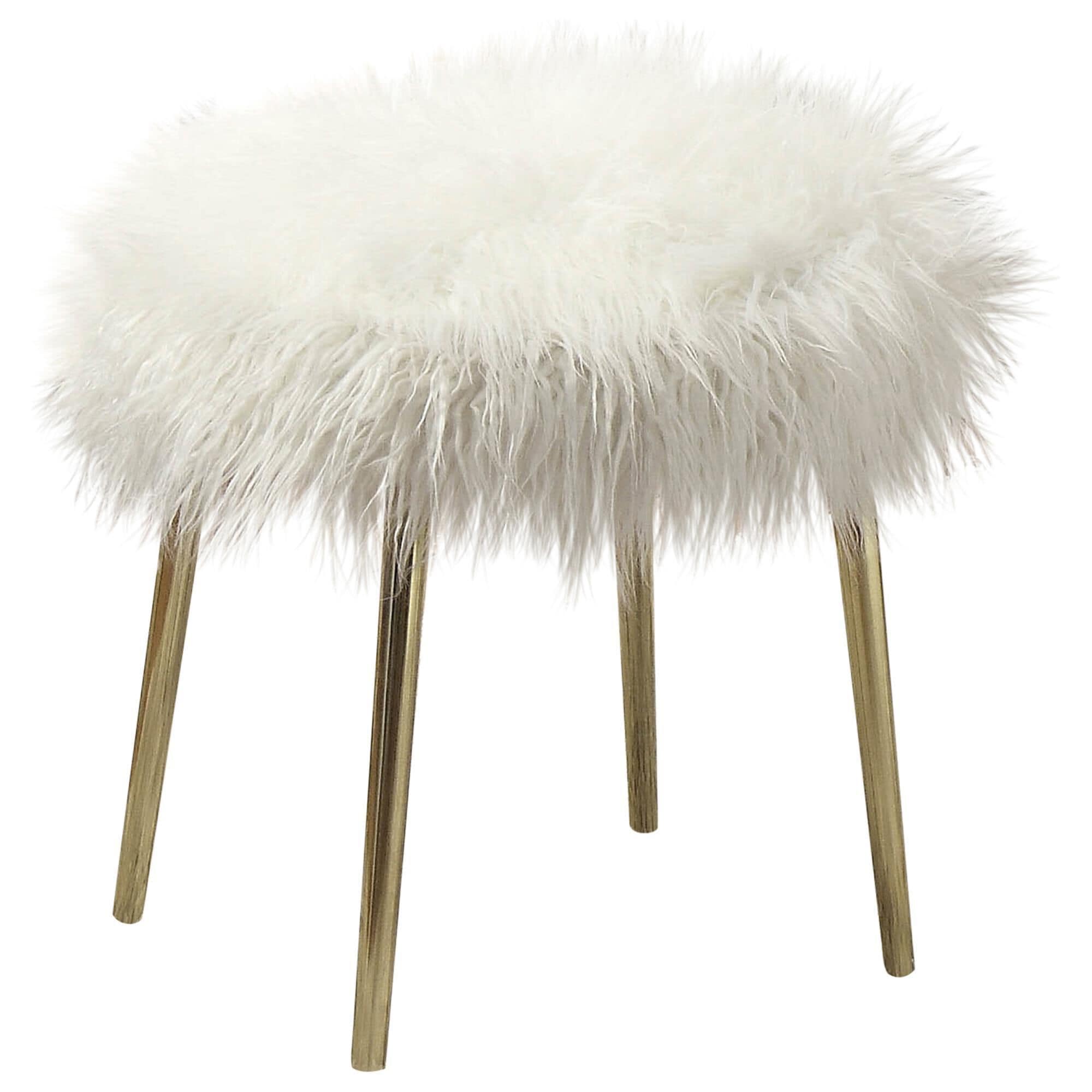 Large fuzzy shop ottoman