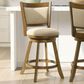 Armen Living Aiden Swivel Counter Height Stool with Gray Upholstery in Sepia Brown, , large