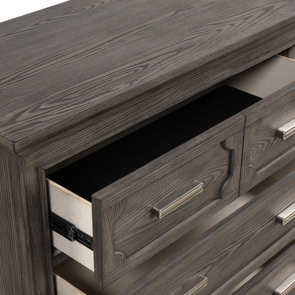 New Heritage Design Lisbon 5-Drawer Chest in Gray and White, , large