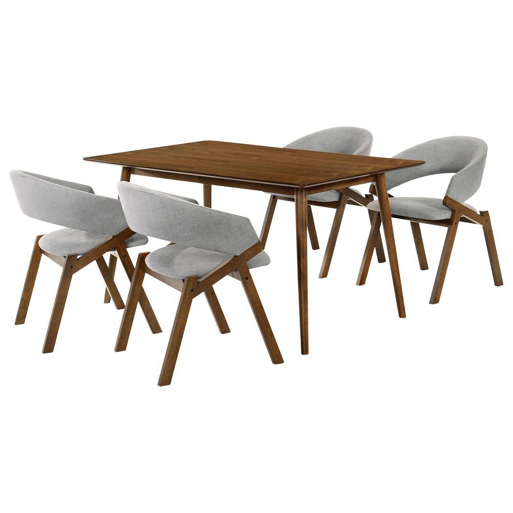 Blue River Westmont and Talulah 5-Piece Dining Set with Gray Cushion in Walnut, , large
