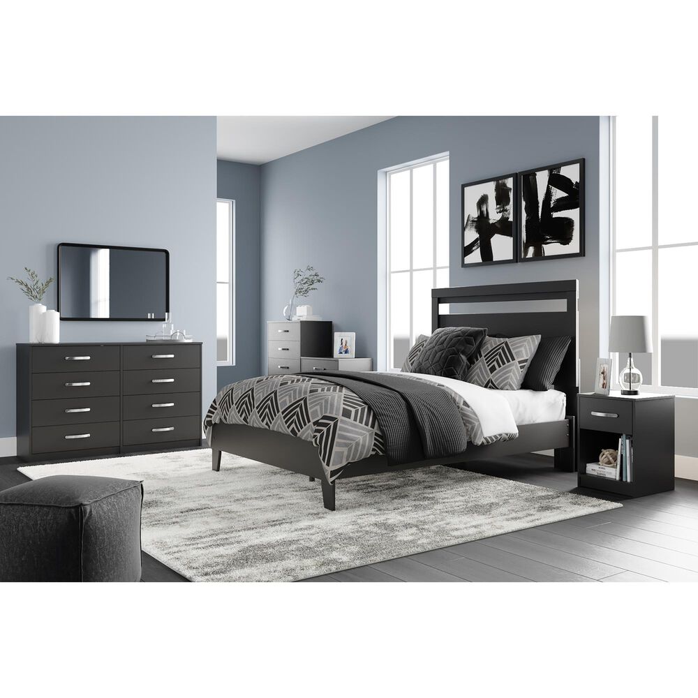 Ashley Finch 1-Drawer Nightstand in Matte Black, , large
