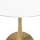 Leisuremod Bristol 27" Round Dining Table with MDF Top in Gold and White - Table Only, , large