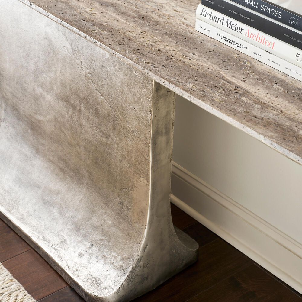Vanguard Furniture Reveal Console Table in Metal and Stone, , large