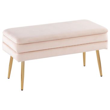 Lumisource Neapolitan Storage Bench in Cream/Gold, , large