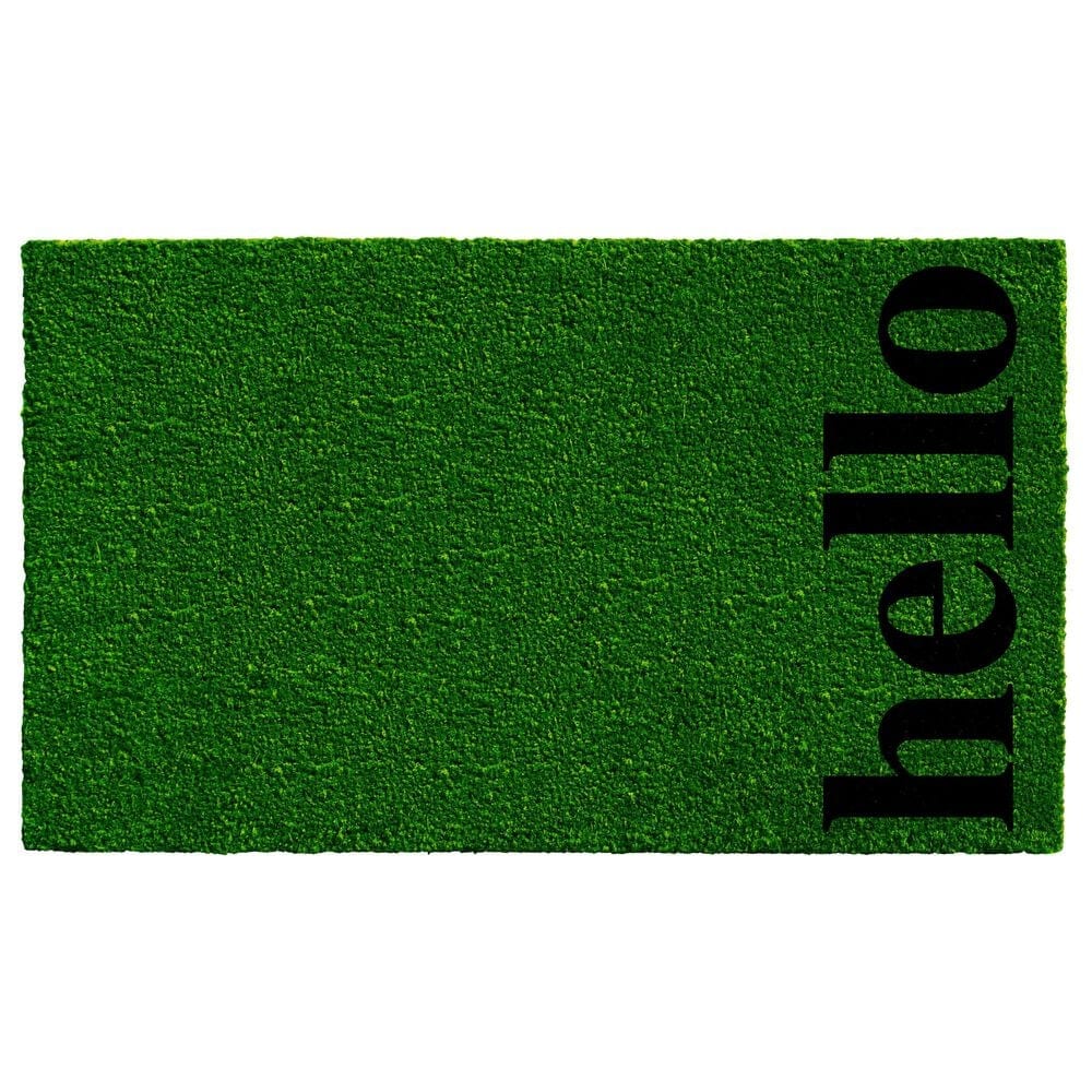 Callaway Vertical Hello  1"5" x 2"5" Green and Black Door Mat, , large