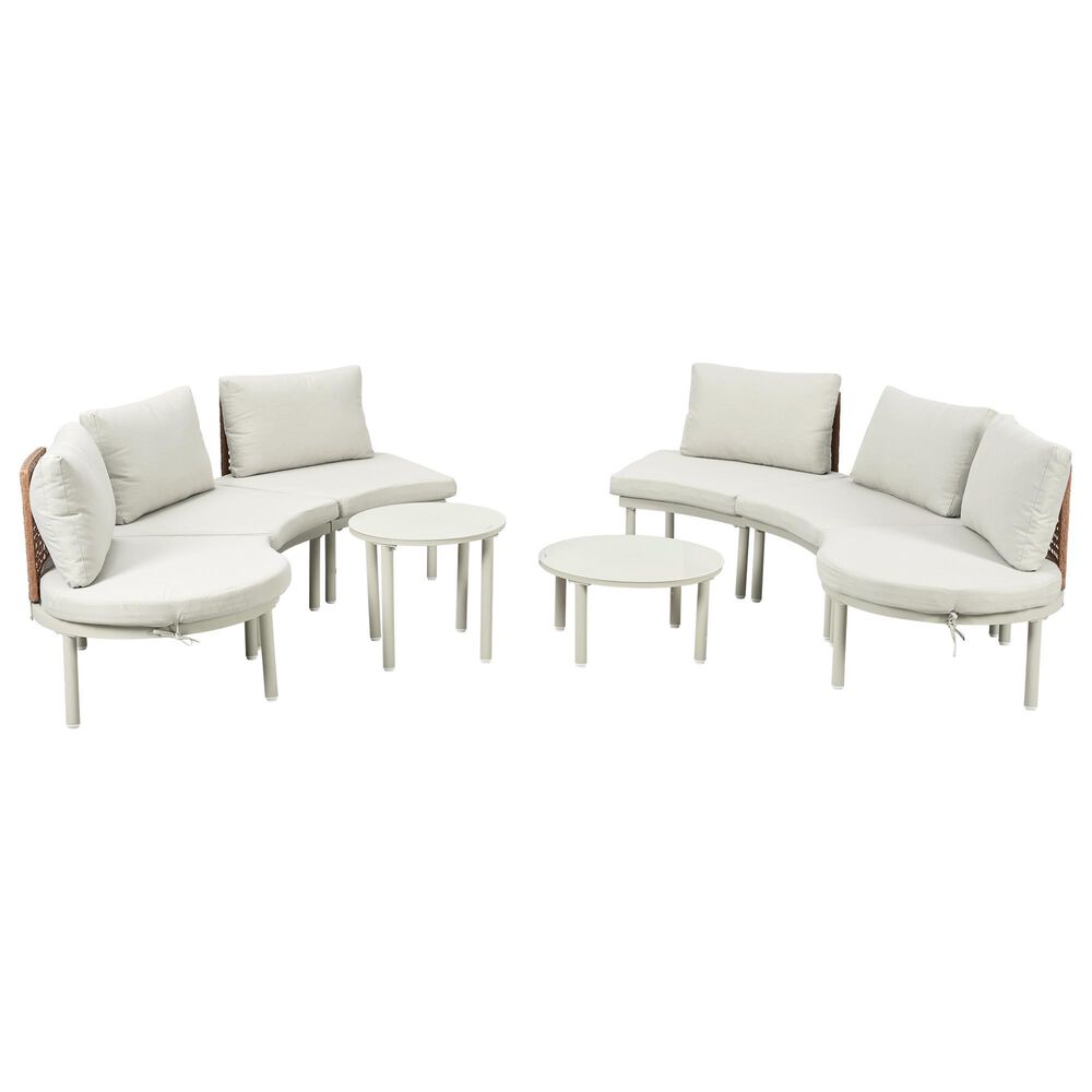 HOMLUX 8-Piece Patio Sofa Furniture Set in Beige, , large