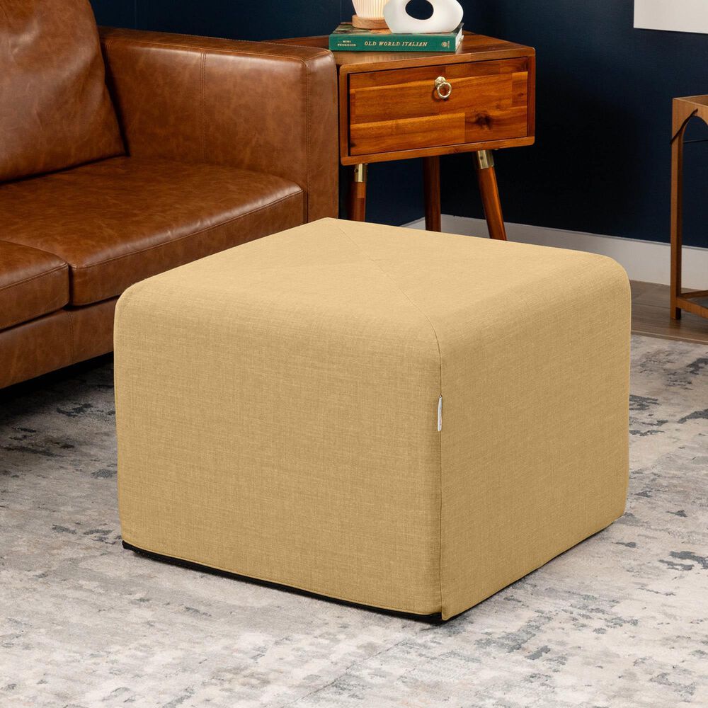 Jaxx Monroe Medium Ottoman in Wheat Gold, , large