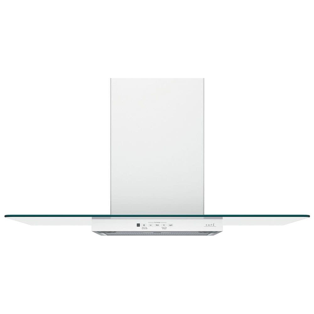 Cafe 30" Wall-Mount Glass Canopy Chimney Hood in Matte White, , large