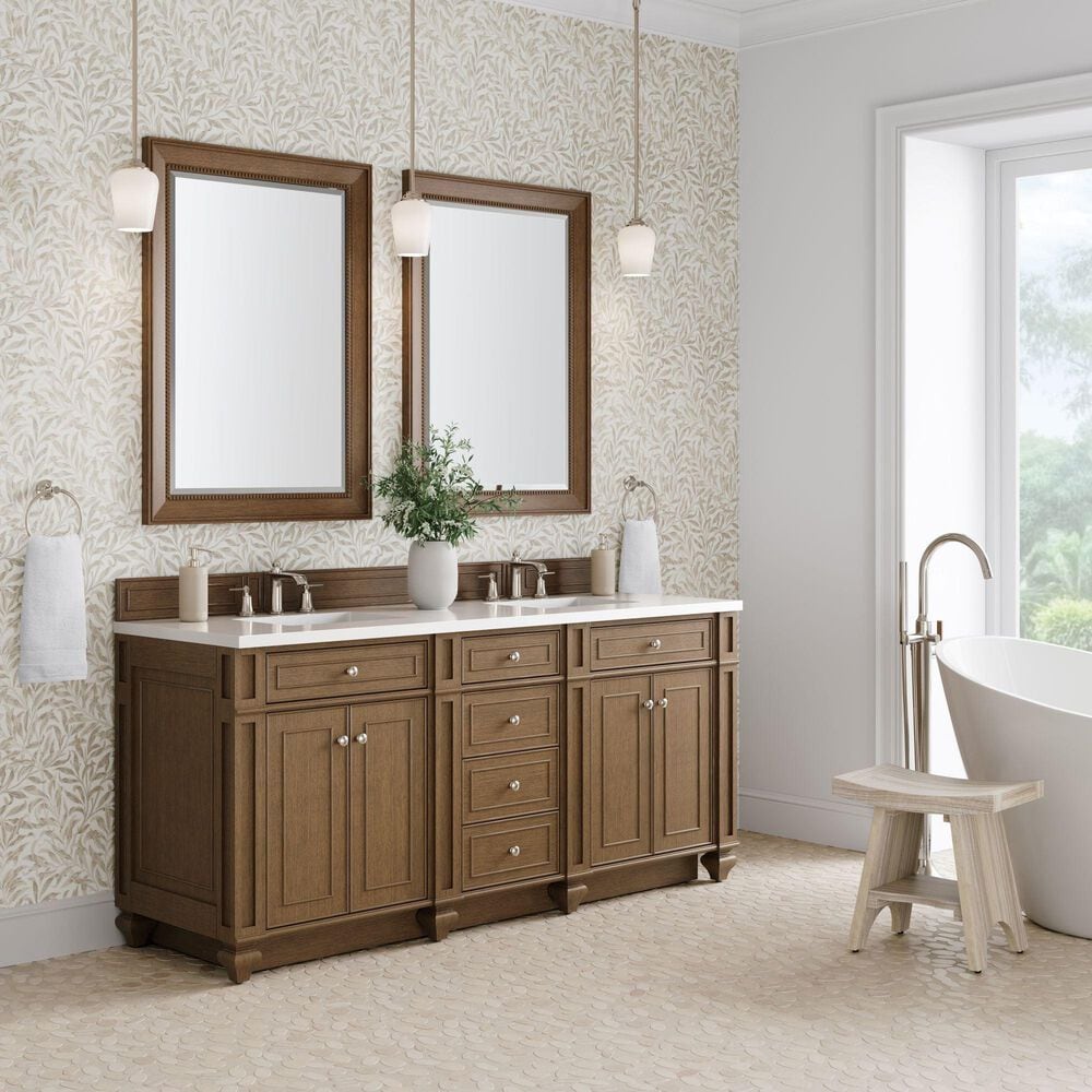 James Martin Bristol 72" Double Bathroom Vanity Cabinet in Saddle Brown, , large