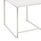 Lumisource Fuji Side Chair with White Velvet Cushion in Brushed Stainless Steel (Set of 2), , large