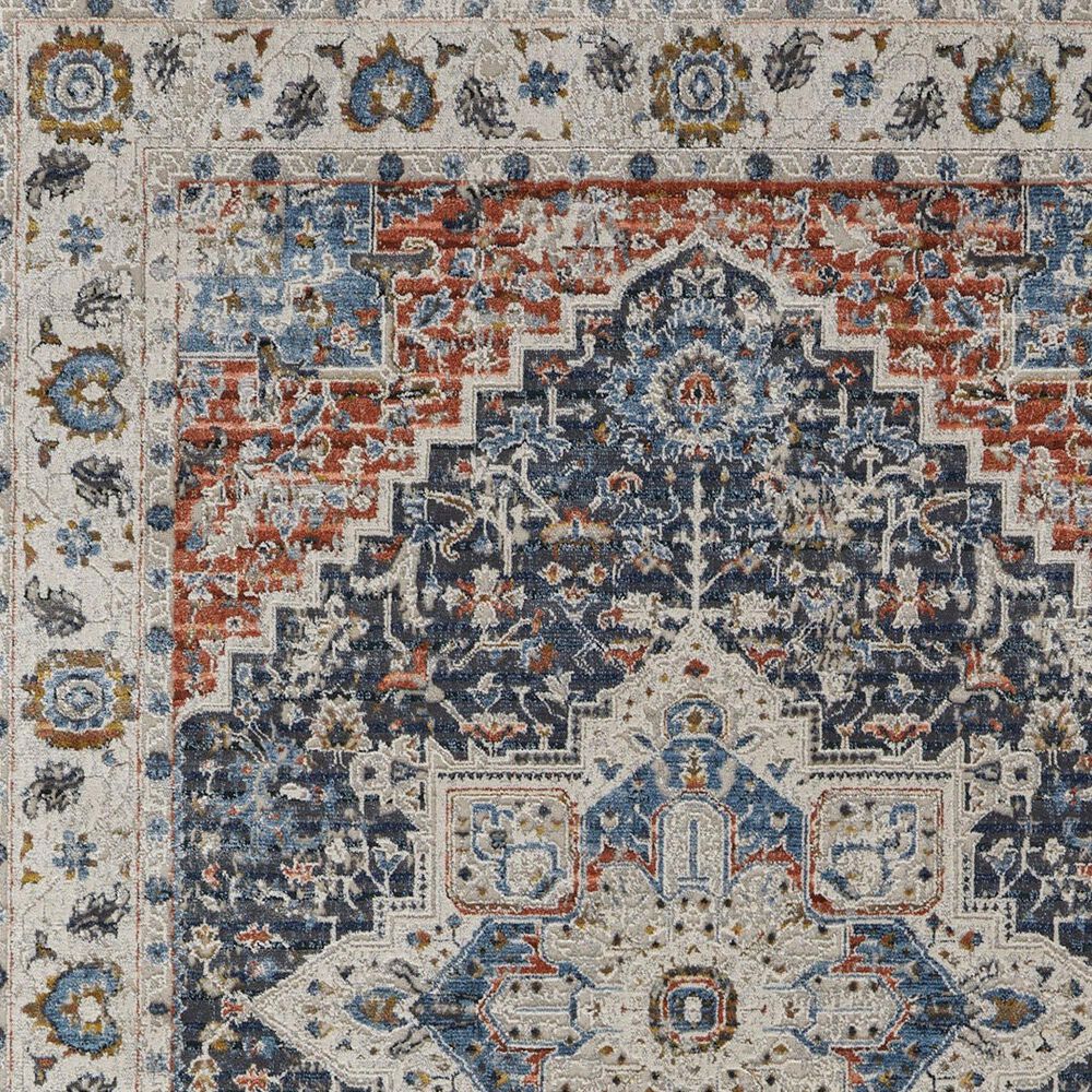 Feizy Kaia 39HTF 2&#39;6&quot; x 10&#39; Blue and Red Runner, , large