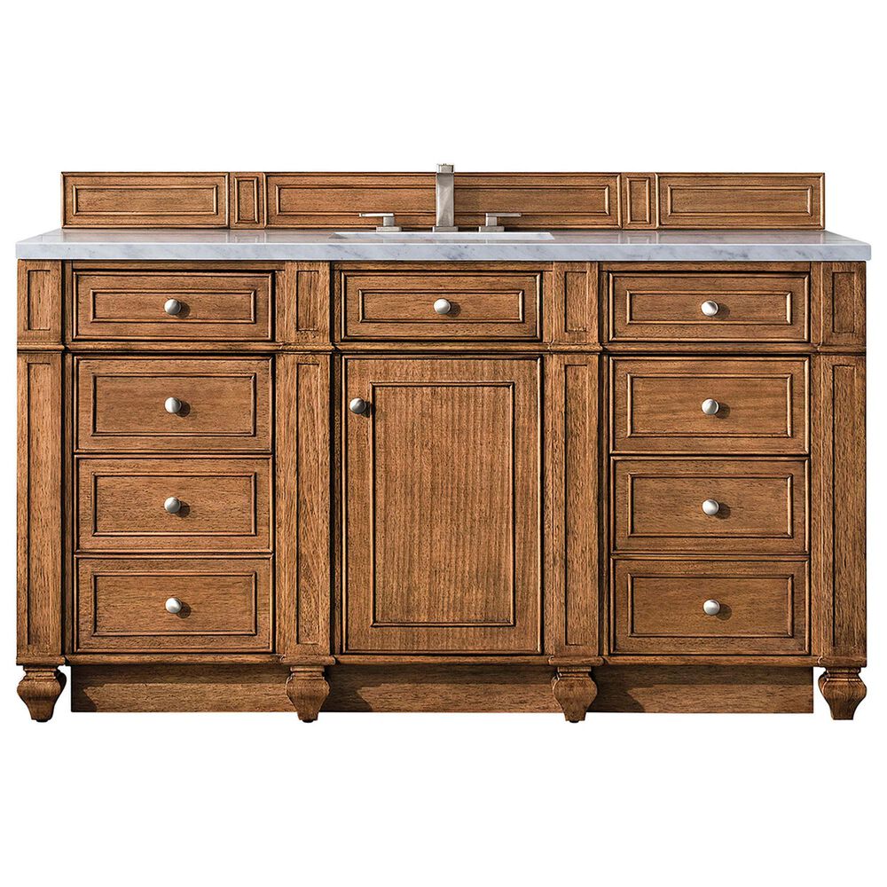 James Martin Vanities Bristol 30" Single Bathroom Vanity in Saddle Brown with 3 cm Arctic Fall Solid Surface Top and Rectangular Sink, , large