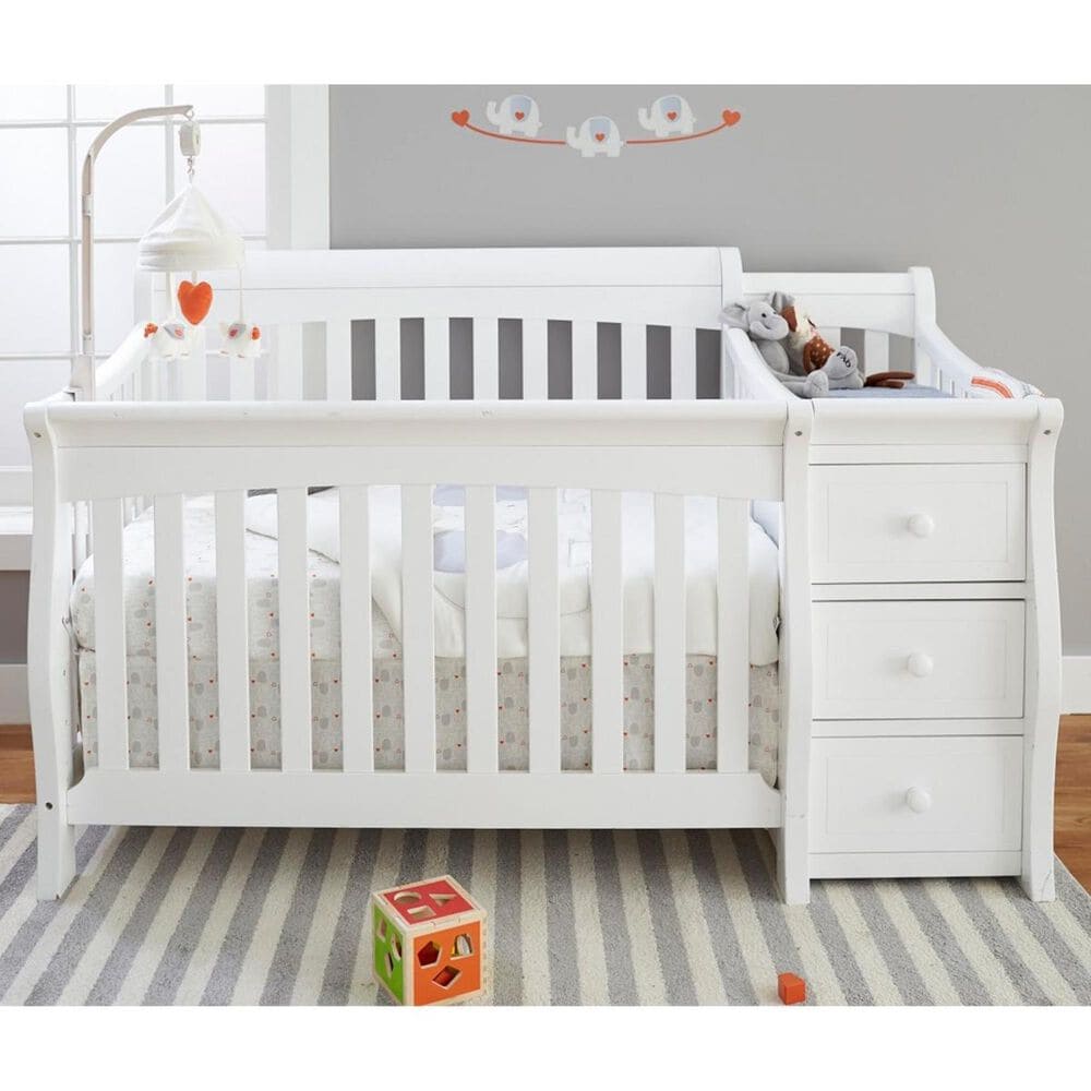Sorelle Furniture Princeton Elite 4- In- 1 Convertible Crib and Changer in White, , large