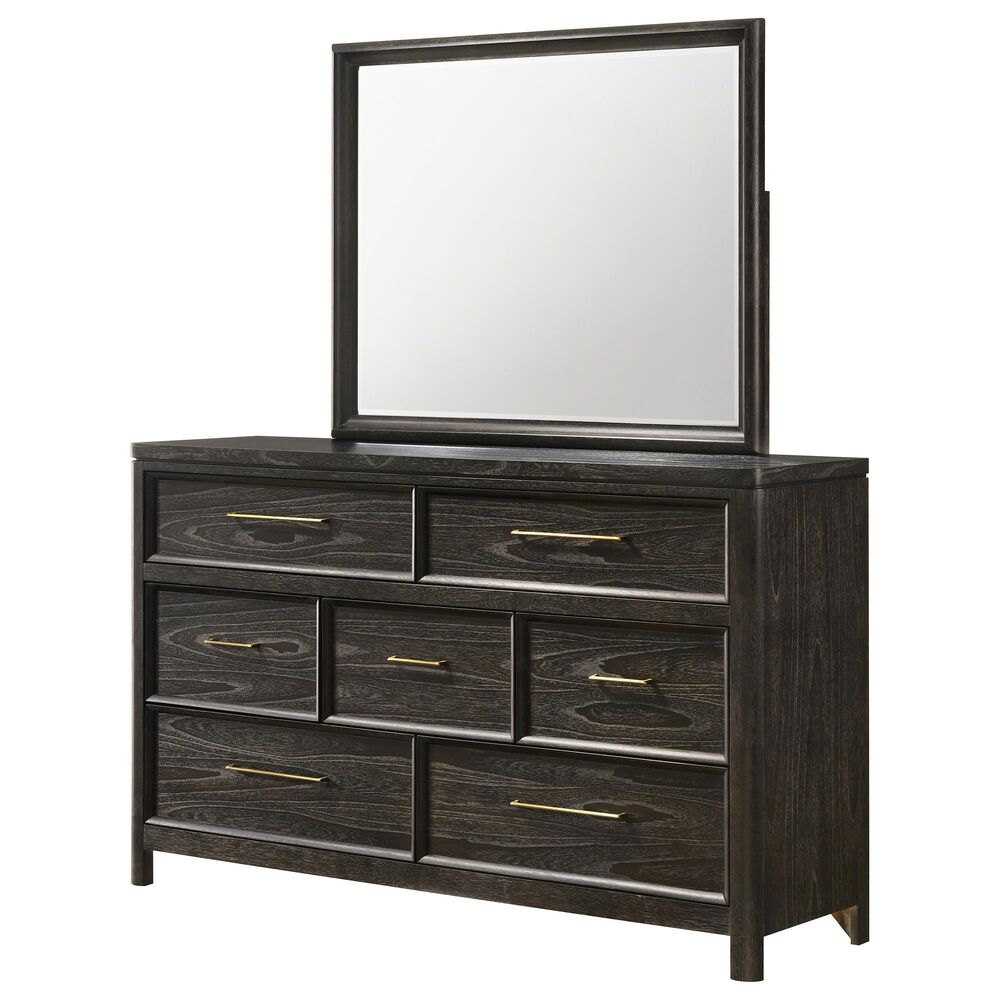 Crown Mark Ethel 4 Piece King Bedroom Set in Dark Brown, , large