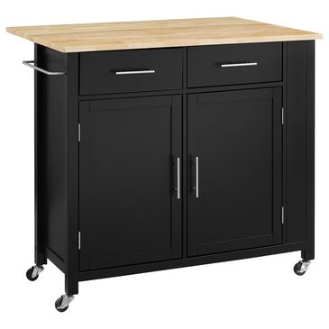 Crosley Furniture Savannah Kitchen Island or Cart in Black, , large