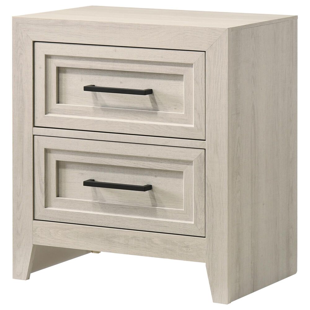 Crown Mark Lorraine 2-Drawer Nightstand in Antique White, , large