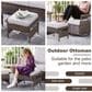 Sunwell Garden Outdoor Ottoman with Beige Cushion in Brown (Set of 2), , large