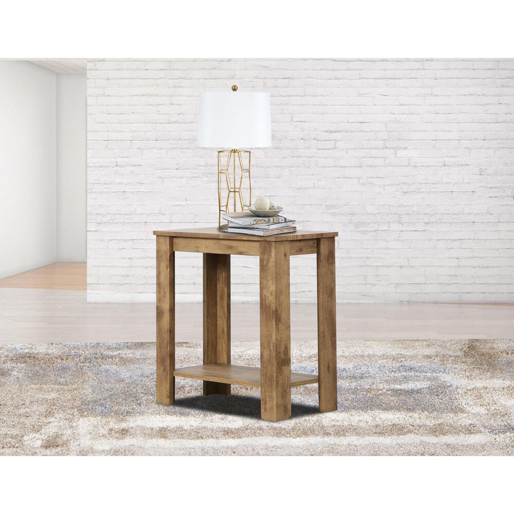 Seven Stars Two-Tier Side Table in Brown, , large