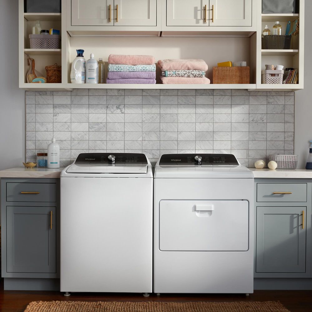 Whirlpool 4.6 Cu. Ft. Top Load Washer and 7 Cu. Ft. Electric Dryer Laundry Pair in White, , large