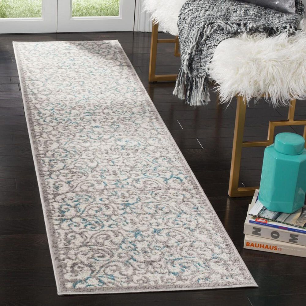 Safavieh Skyler SKY198D 2&#39; x 8&#39; Ivory and Blue Scatter Rug, , large