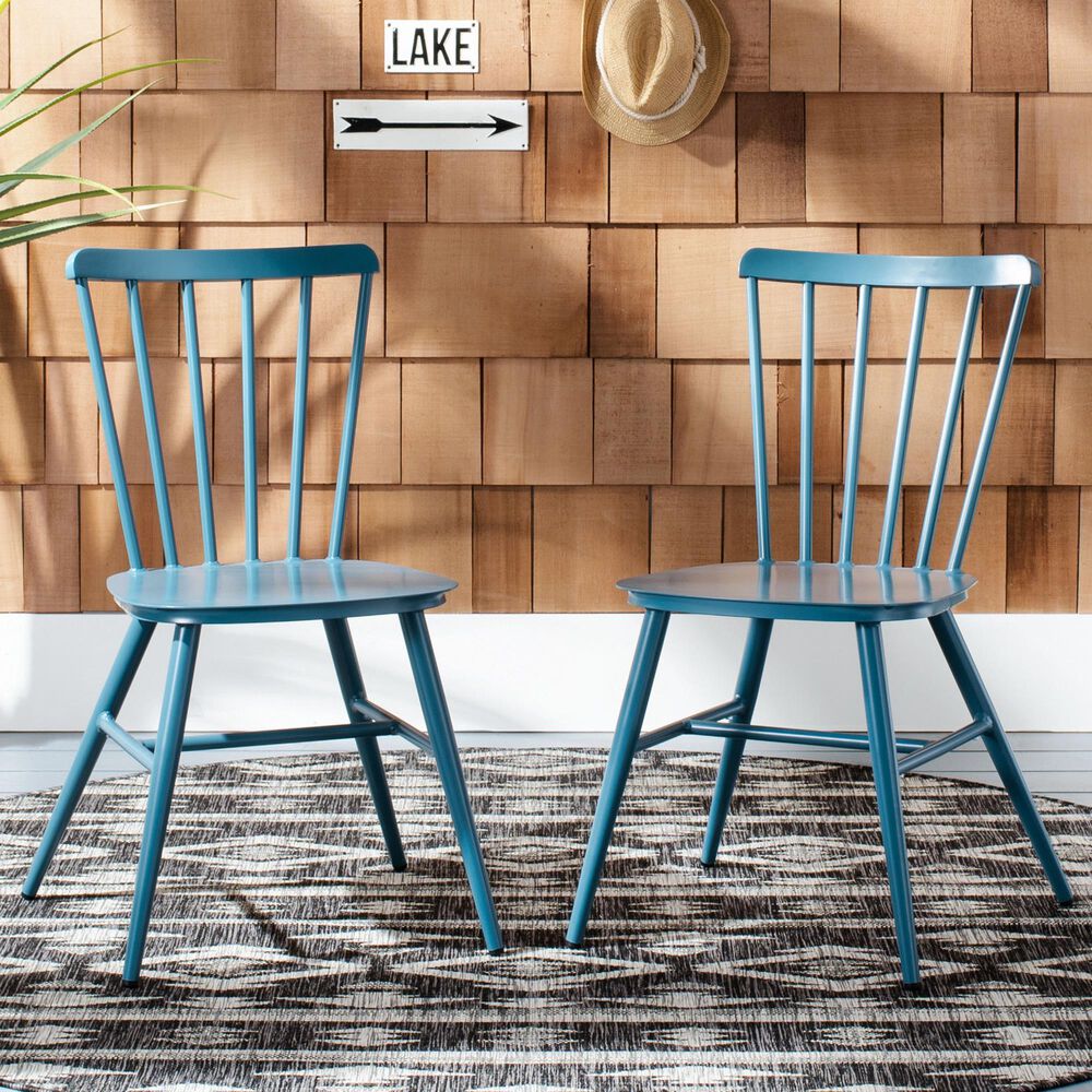 Safavieh Chester Stackable Side Chair in Navy Blue, , large