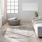 Nourison Rush CK953 6" Round Grey and Beige Area Rug, , large