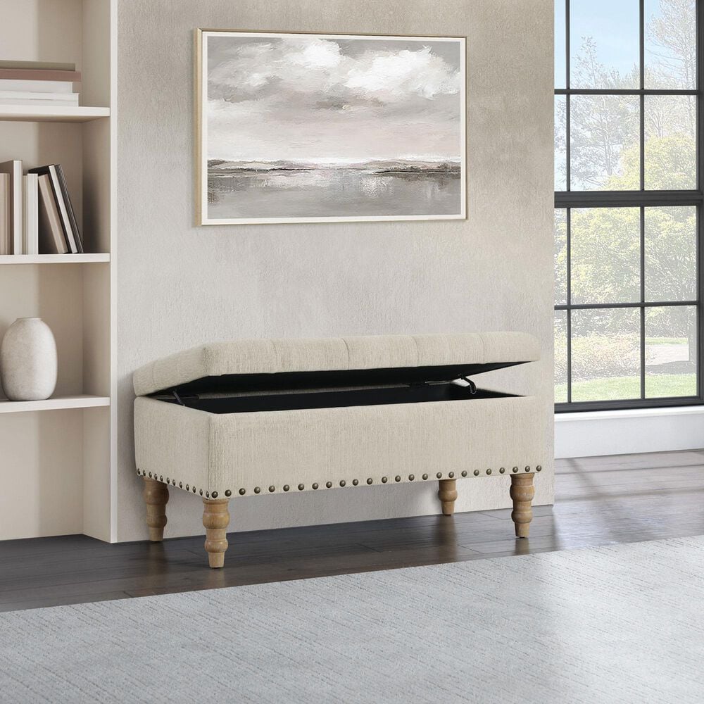 OSP Home Woodbury Storage Bench in Light Natural, , large