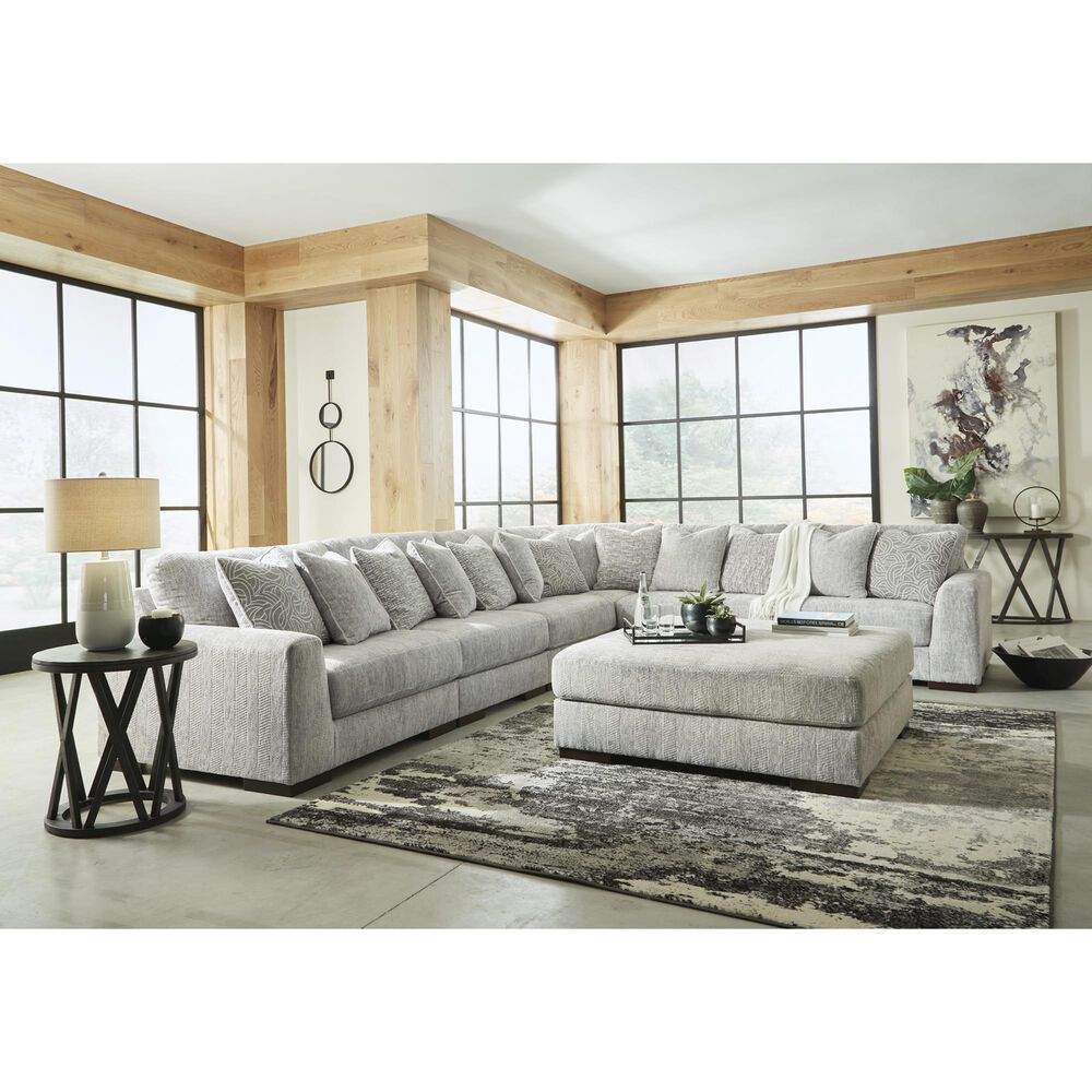 Ashley Regent Park Oversized Accent Ottoman in Pewter, , large