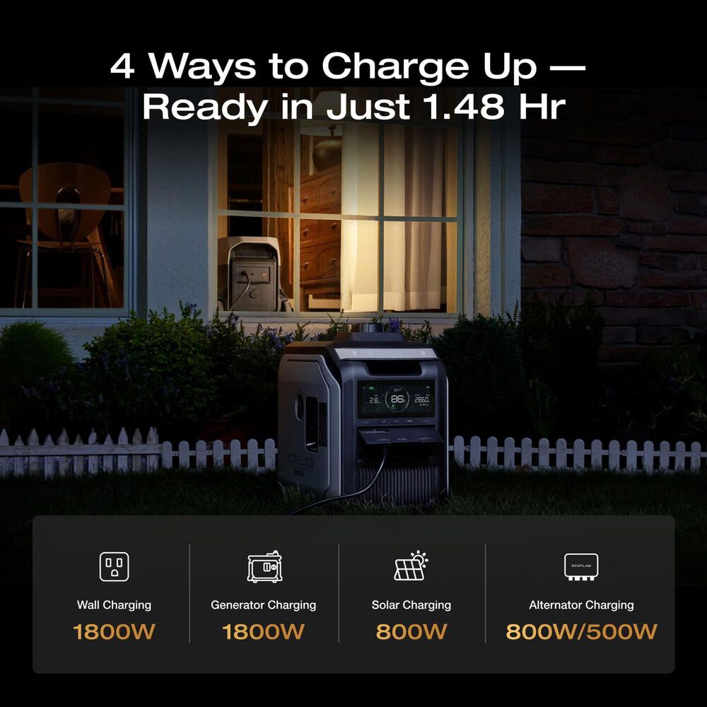 EcoFlow Delta 3 Ultra 3072Wh Portable Power Station in Black, , large