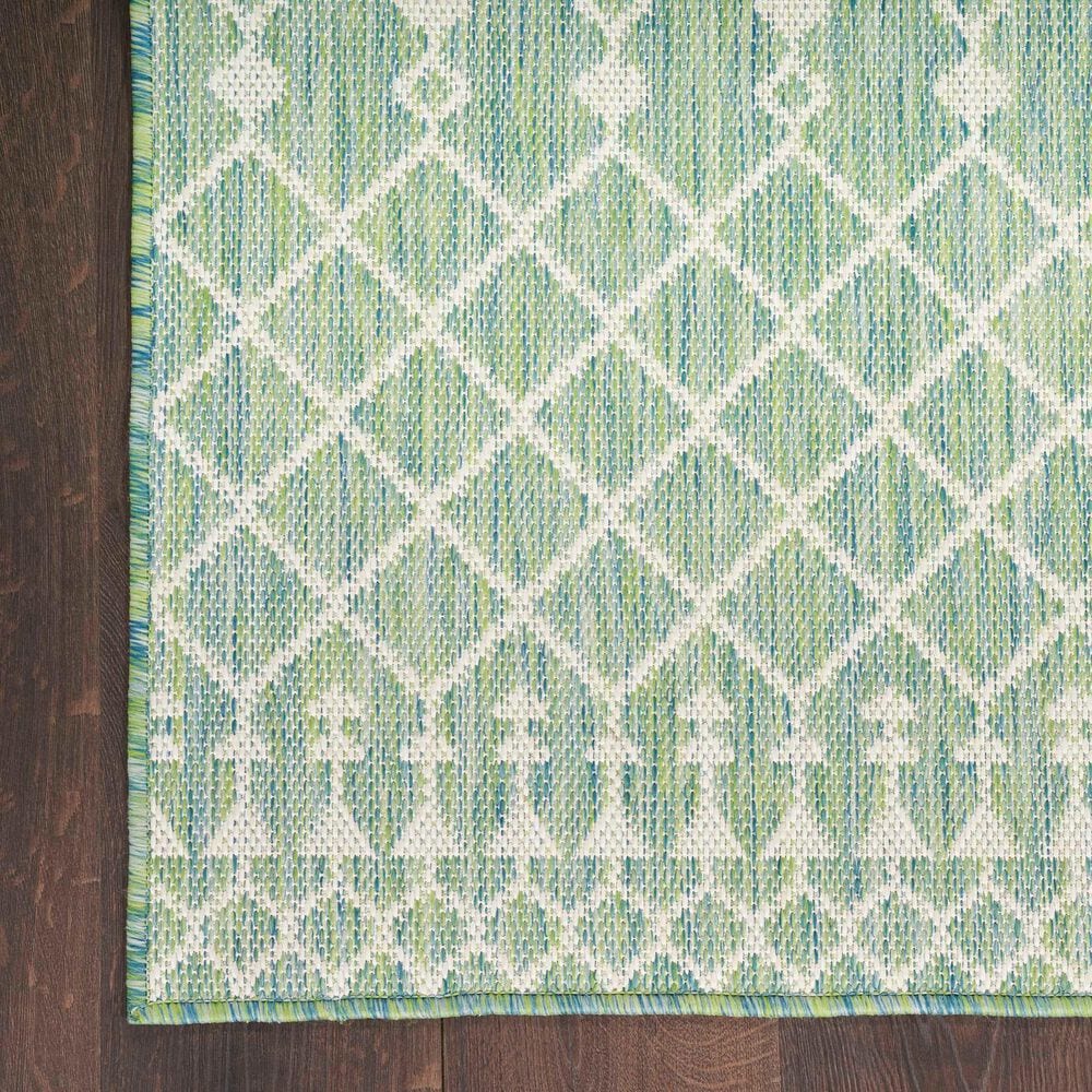 Nourison Positano Southwestern Blue and Green 5&#39; x 7&#39; Indoor/Outdoor Area Rug, , large