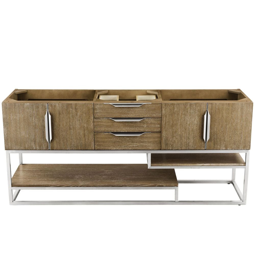 James Martin Columbia 72 Single Bathroom Vanity Cabinet In Latte Oak And Brushed Nickel Nebraska Furniture Mart