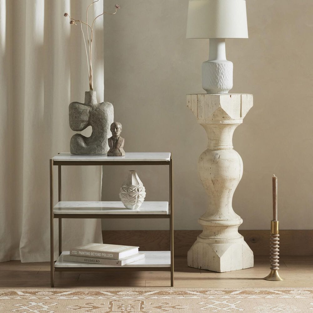 Four Hands Felix Nightstand Top and Shelves in Polished White, , large