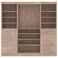 Bestar Pur 86" Closet Organizer with 6-Drawer in Rustic Brown, , large