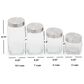 Home Basics 4-Piece Square Canister Set with Stainless Steel Lids in Clear, , large