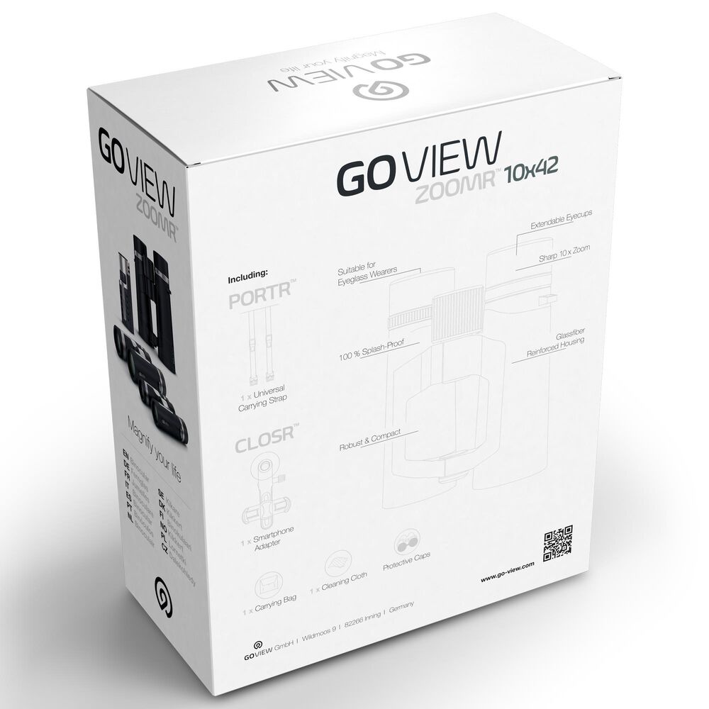 GoView Zoomr 10 x 42 Binoculars in Oak Green, , large