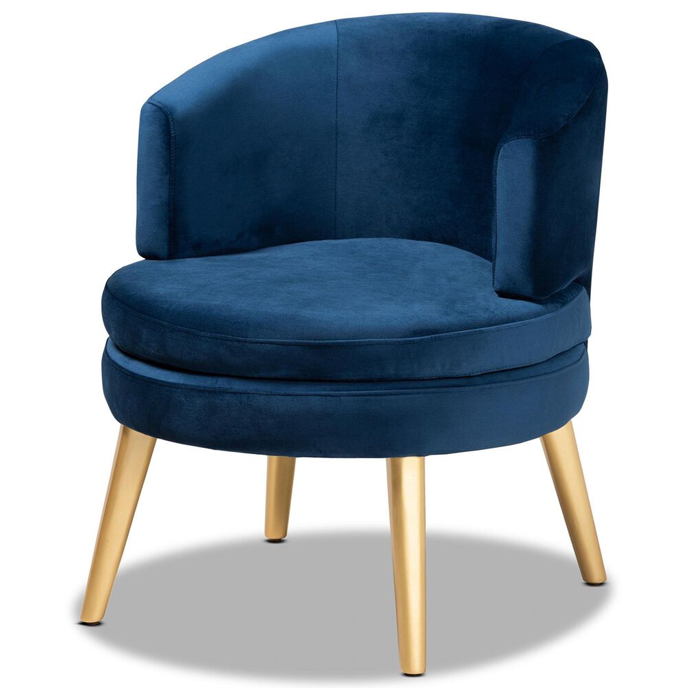 Baxton Studio Baptiste Accent Chair in Navy Blue, , large