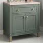 James Martin Vanities Chicago 30" Single Bathroom Vanity in Smokey Celadon with 3 cm Eternal Marfil Quartz Top and Rectangular Sink, , large