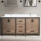 Lexora Home Ziva 72" Double Bathroom Vanity in Rustic Barnwood with 2 cm White Cultured Marble Top and Rectangular Sinks, , large