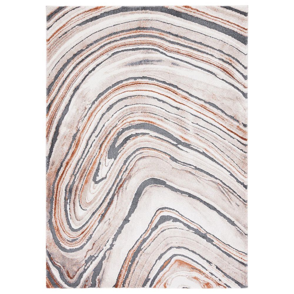 Safavieh Cyrus Shag CYR138A 5"5" x 7"6" Beige and Rust Area Rug, , large