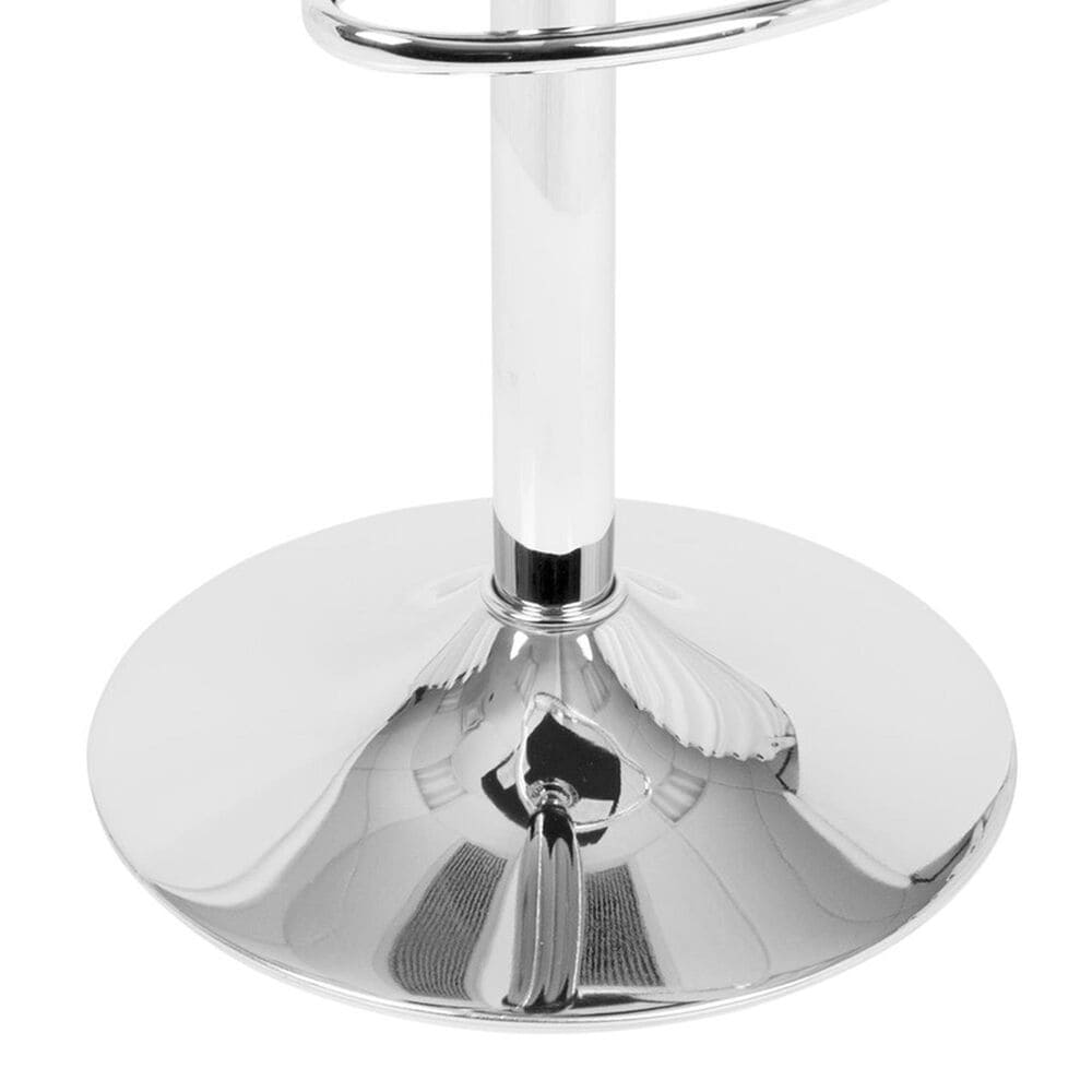 Lumisource Ale Swivel Adjustable Barstool with Black Seat in Chrome &#40;Set of 2&#41;, , large