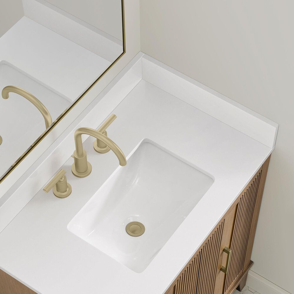 37B Fenwick 30" Single Bathroom Vanity in Kona with Glossy White Composite Stone Top and Backsplash, , large